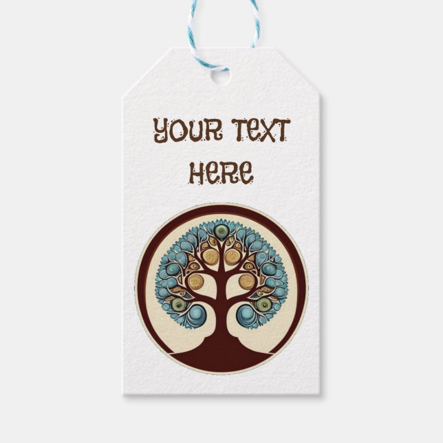 Etiqueta Para Presente Personalize sua própria árvore de vida (Frente)