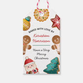 Etiqueta Para Presente Personalized Baked With Love Gingerbread Christmas