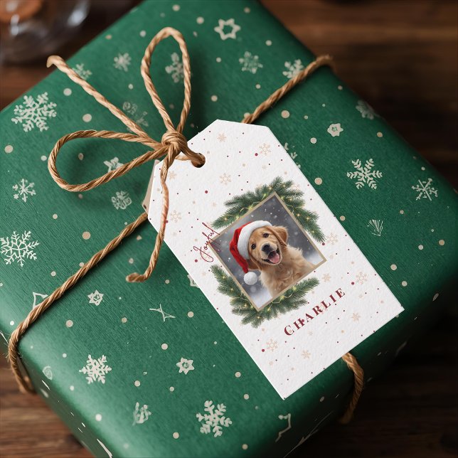 Etiqueta Para Presente Personalized Christmas Pet Photo – Holiday  (Criador carregado)