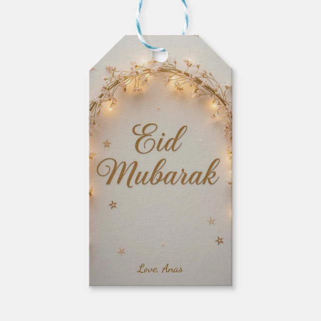 Etiqueta Para Presente Personalized Eid Mubarak  (Frente)
