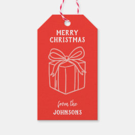 Etiqueta Para Presente Personalized Family Name Merry Christmas Present