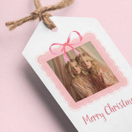 Etiqueta Para Presente Personalized Family Photo Merry Christmas Gift Tag