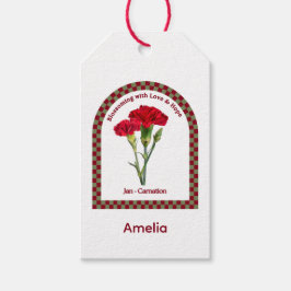Etiqueta Para Presente Personalized January Birth Month Flower