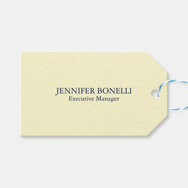Etiqueta Para Presente Personalized minimalist add your name cream color (Frente (horizontal))