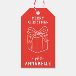 Etiqueta Para Presente Personalized Name Merry Christmas Present