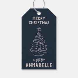 Etiqueta Para Presente Personalized Name Merry Christmas Tree