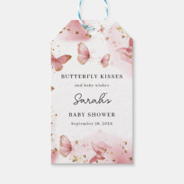 Etiqueta Para Presente Personalized Pink Butterfly Baby Shower Gift Tags
