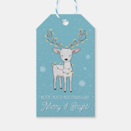Etiqueta Para Presente Personalized Reindeer Merry Bright Christmas