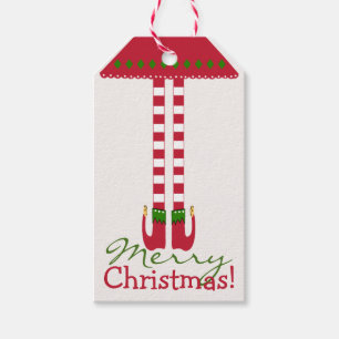 Etiqueta Para Presente Pés do duende do Feliz Natal