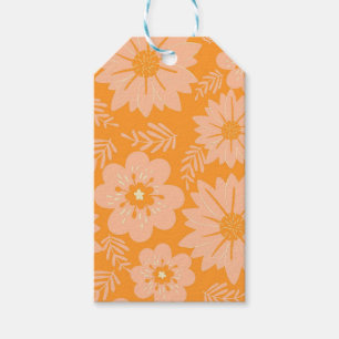 Etiqueta Para Presente Pêssego de Vintagem Retroativa Padrão de Flor Lara