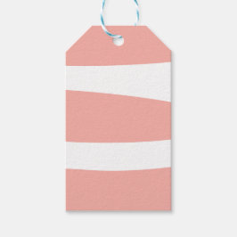 Etiqueta Para Presente Pêssego e Branco Abstrato