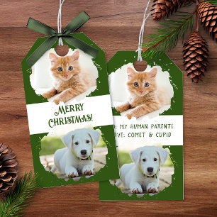 Etiqueta Para Presente Pet Lovers Personalizados Duas Fotografias Natal V