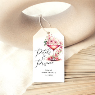 Etiqueta Para Presente Petais Florais e Favor do Chá de panela Prosecco