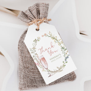 Etiqueta Para Presente Pétalas e Prosecco Noivado Obrigado