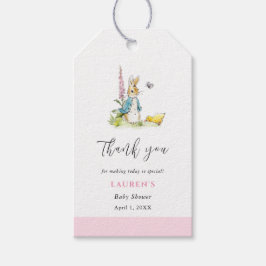 Etiqueta Para Presente Peter Rabbit Baby Girl Chá obrigado