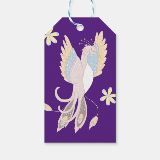 Etiqueta Para Presente Phoenix Rising Amigos Mágicos Caprichosos (Frente)