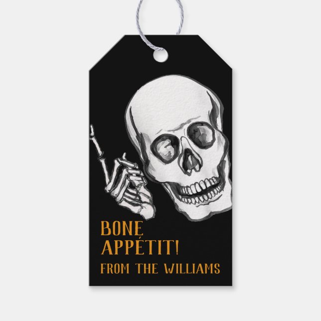 Etiqueta Para Presente Piada de Dia das Bruxas para pai (Frente)