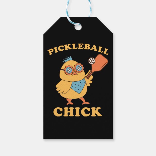 Etiqueta Para Presente Pickleball Chick - retrô (Frente)