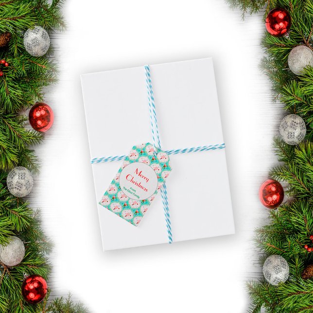 Etiqueta Para Presente Pickleball Ogee de Natal em papais noeis (Criador carregado)