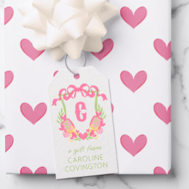 Etiqueta Para Presente Pickleball Rosa e Verde Pickleball Paddle Paddle P