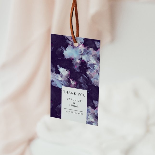 Etiqueta Para Presente Pincel Roxo Elegante Traço Artístico Muito Obrigad (Criador carregado)