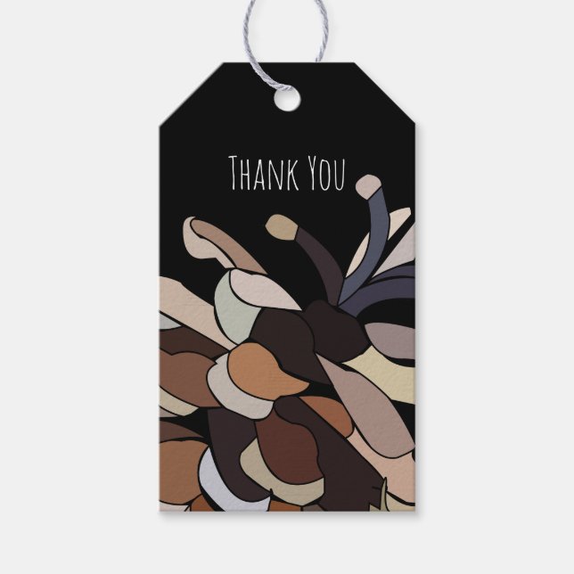 Etiqueta Para Presente Pine Cone Botânico Personalizado (Frente)