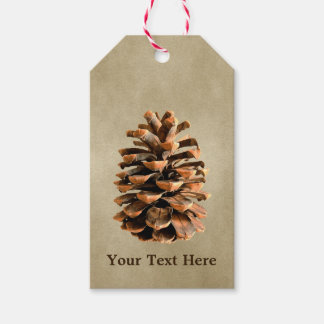 Etiqueta Para Presente Pine Cone On Brown Paper