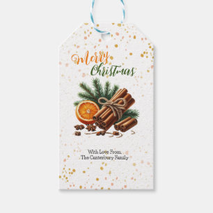Etiqueta Para Presente Pine e Paus de Canela Natal
