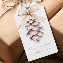 Etiqueta Para Presente Pinecone personalizado Natal