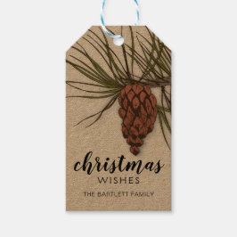 Etiqueta Para Presente Pinecone Personalizado Rústico Country