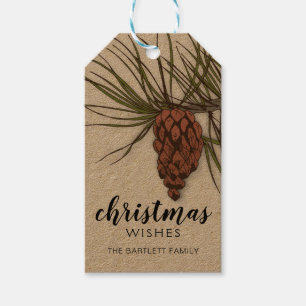 Etiqueta Para Presente Pinecone Personalizado Rústico Country