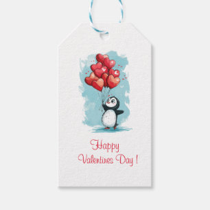 Etiqueta Para Presente pinguim bonitinho apaixonado por dia de os namorad