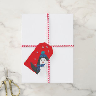 Etiqueta Para Presente Pinguim de Natal bonito