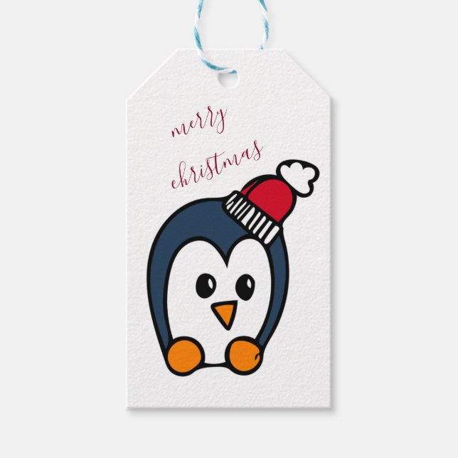 Etiqueta Para Presente Pinguim Natal (Frente)