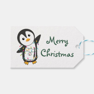 Etiqueta Para Presente Pinguim Natal Neve Animais de inverno Pinguins Tru