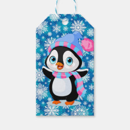 Etiqueta Para Presente Pinguim Nevado
