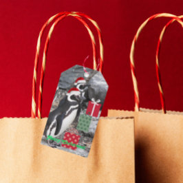 Etiqueta Para Presente Pinguins Vestindo Férias Red Santa Hats