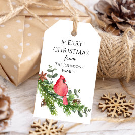 Etiqueta Para Presente Pinheiros cardeais de pinheiros de Natal