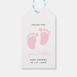 Etiqueta Para Presente Pink Baby Feet Baby Shower Party, Girl Baby Shower