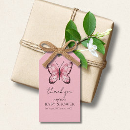Etiqueta Para Presente Pink Butterfly Baby Shower
