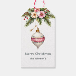 Etiqueta Para Presente Pink Christmas Ornament Holiday