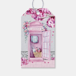 Etiqueta Para Presente Pink Floral Booth Personalizado