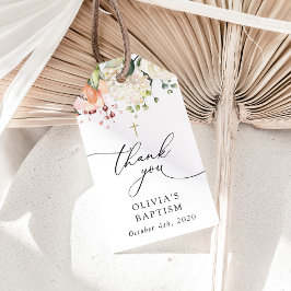 Etiqueta Para Presente Pink Flowers, White Flowers, Boho, Floral Baptism