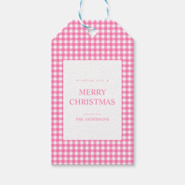 Etiqueta Para Presente Pink Gingham Christmas