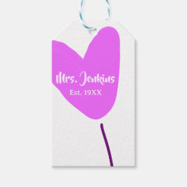 Etiqueta Para Presente Pink heart balloon Mrs add name est. Add year love