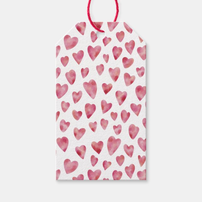 Etiqueta Para Presente Pink Love Heart Standard (Frente)