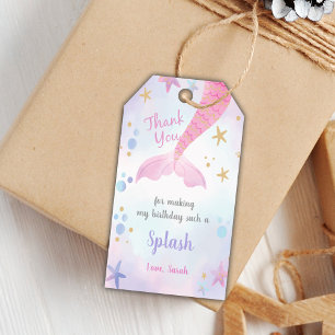 Etiqueta Para Presente Pink Mermaid Tail Birthday Gift Tags