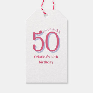 Etiqueta Para Presente PINK PASTEL 50 aniversário aniversário adicionar n