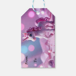Etiqueta Para Presente Pink Pony Unicorn Gift Tag