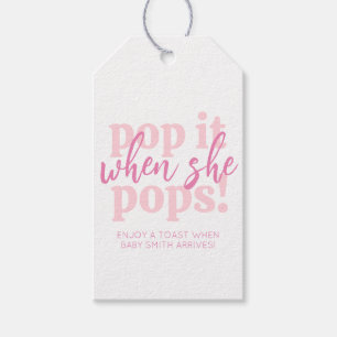 Etiqueta Para Presente Pink Pop It When She Pops Baby Shower Favor